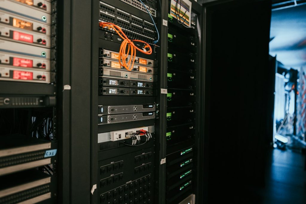 Server racks inside a modern data centre representing operations careers in Canada