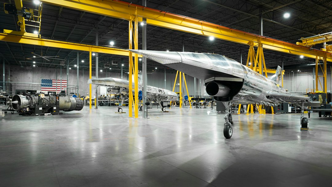Aircraft in an aviation engineering hangar illustrating aerospace manufacturing and engineering careers